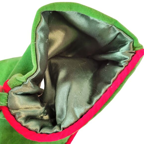 Christmas Stockings Set of 2 Green Red Embroidered Rhinestone 19" Holiday Decor - Picture 12 of 16